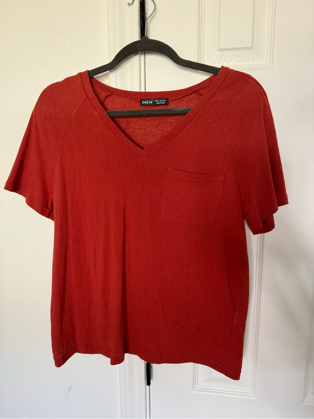 SHEIN V-Neck Pocket Tee